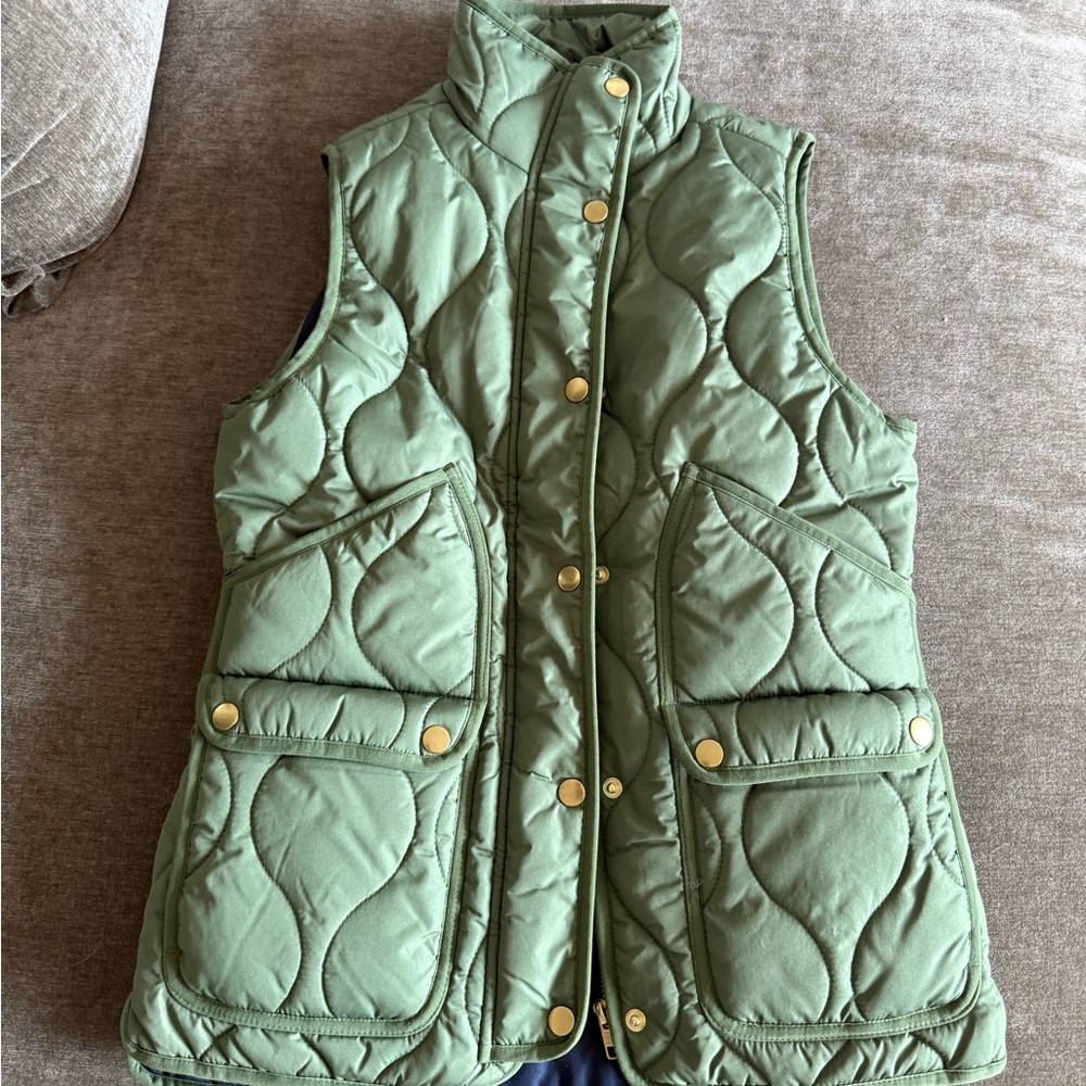 J. Crew Olive Quilted Women's Vest